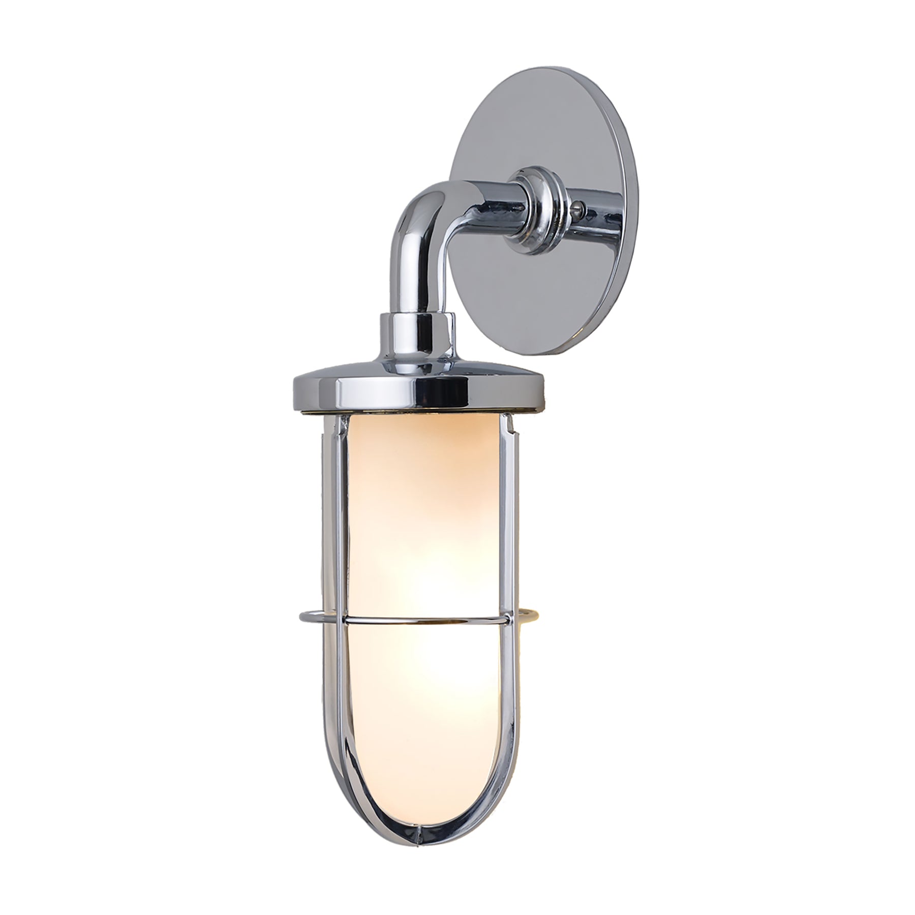 Original BTC, Weatherproof Ship's Well Glass Wall Light, Polished Brass Clear, Exterior,