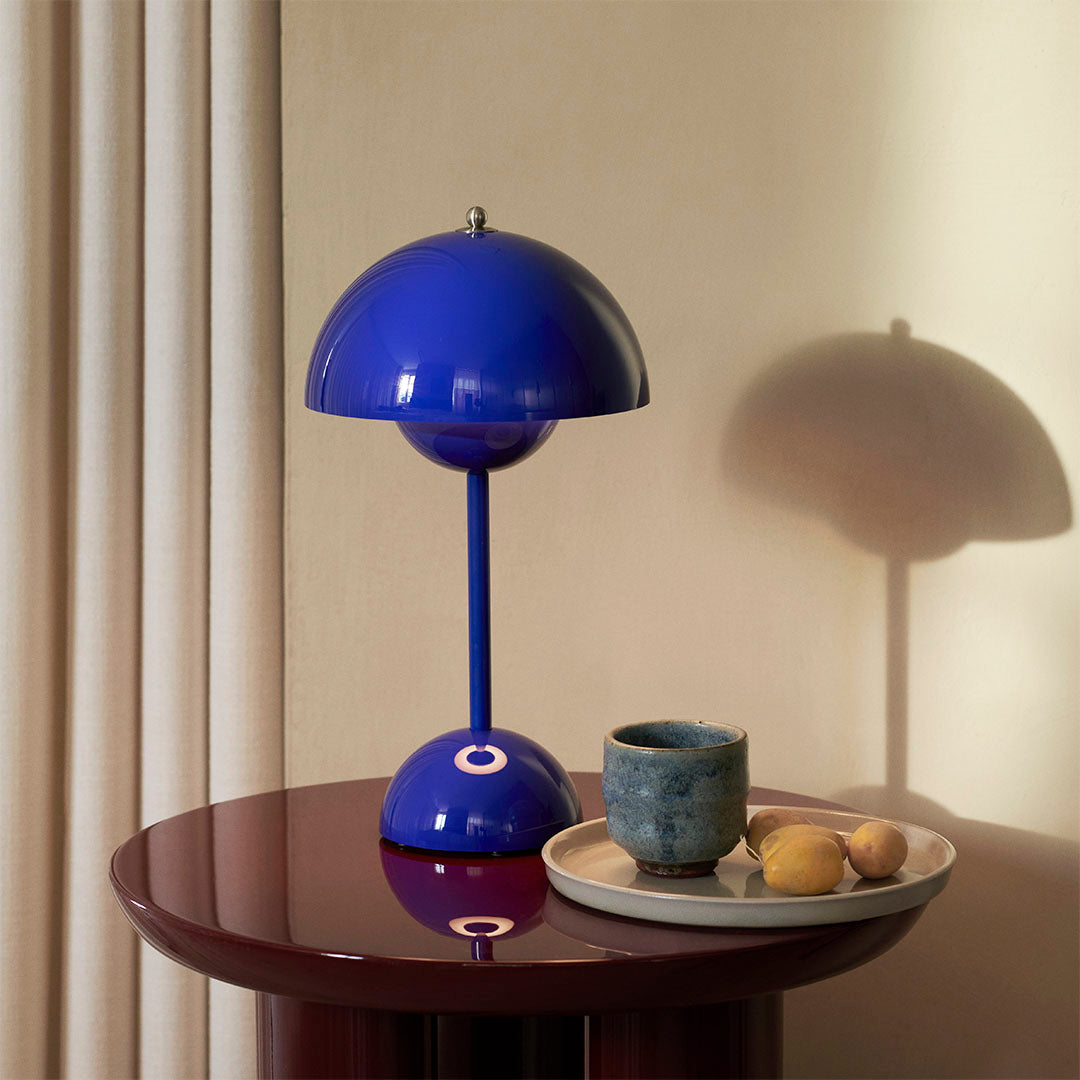 &Tradition, Flowerpot Portable Table Lamp VP9, Stone Blue, Table / Task, Verner Panton