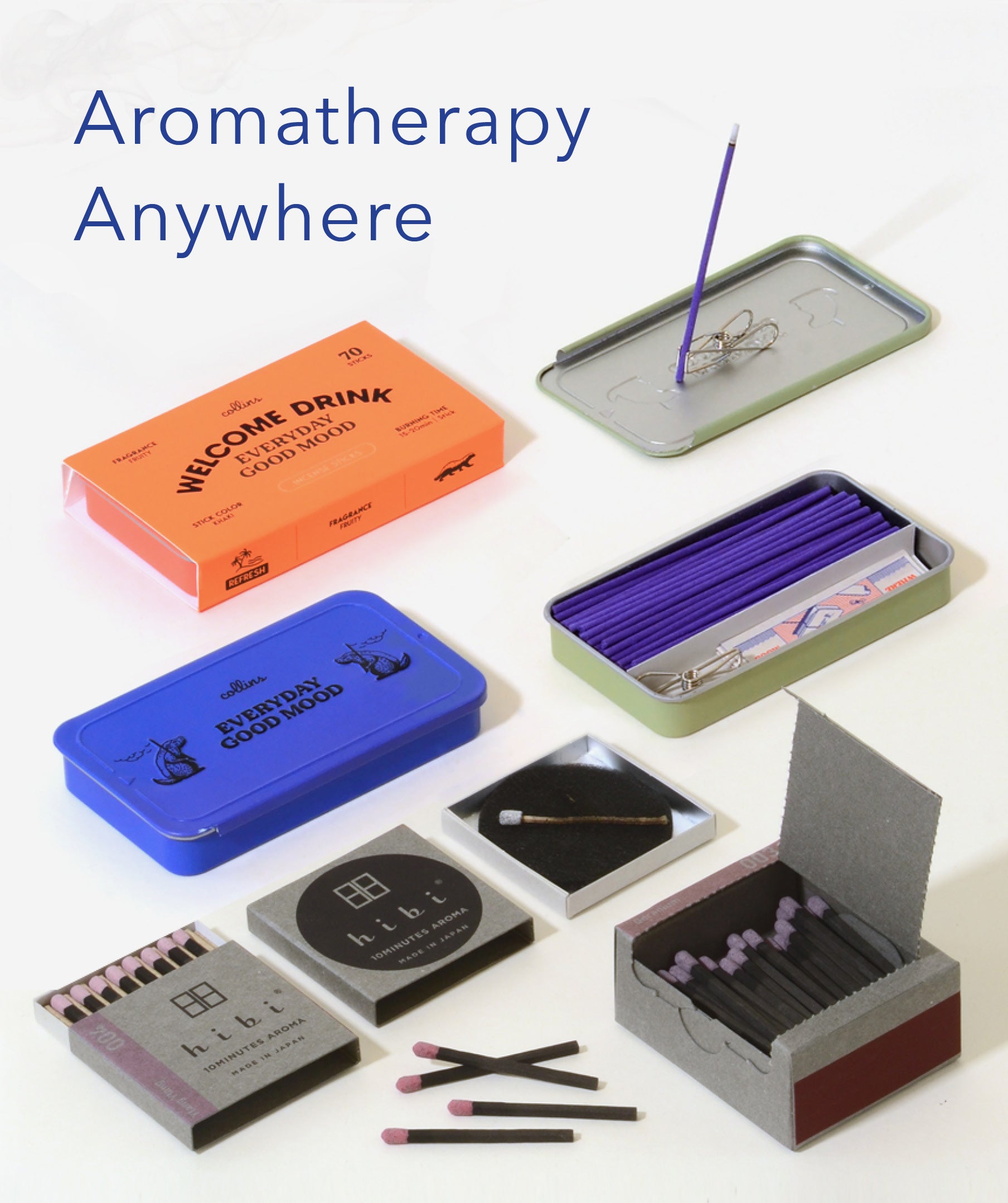 Collins, Hibi Incense matches, Hibi Match Co., Aromatherapy, Incense,