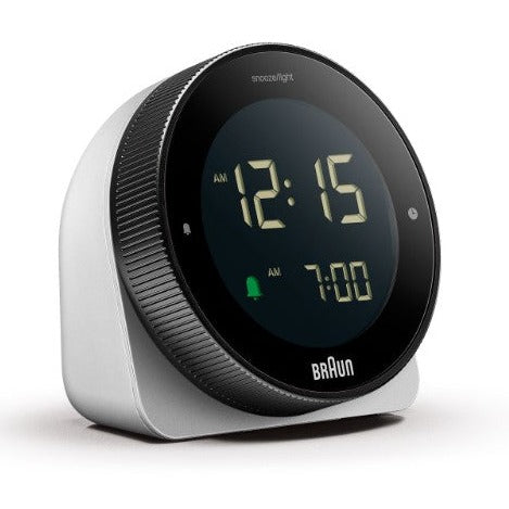 Braun, a German brand known for its iconic, minimalist design in electronic products, including clocks, shavers, and kitchen appliances, emphasizing simplicity and functionality.