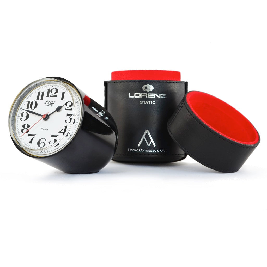 Lorenz, Static Clock, White Dial / Black Case, Table Clock,