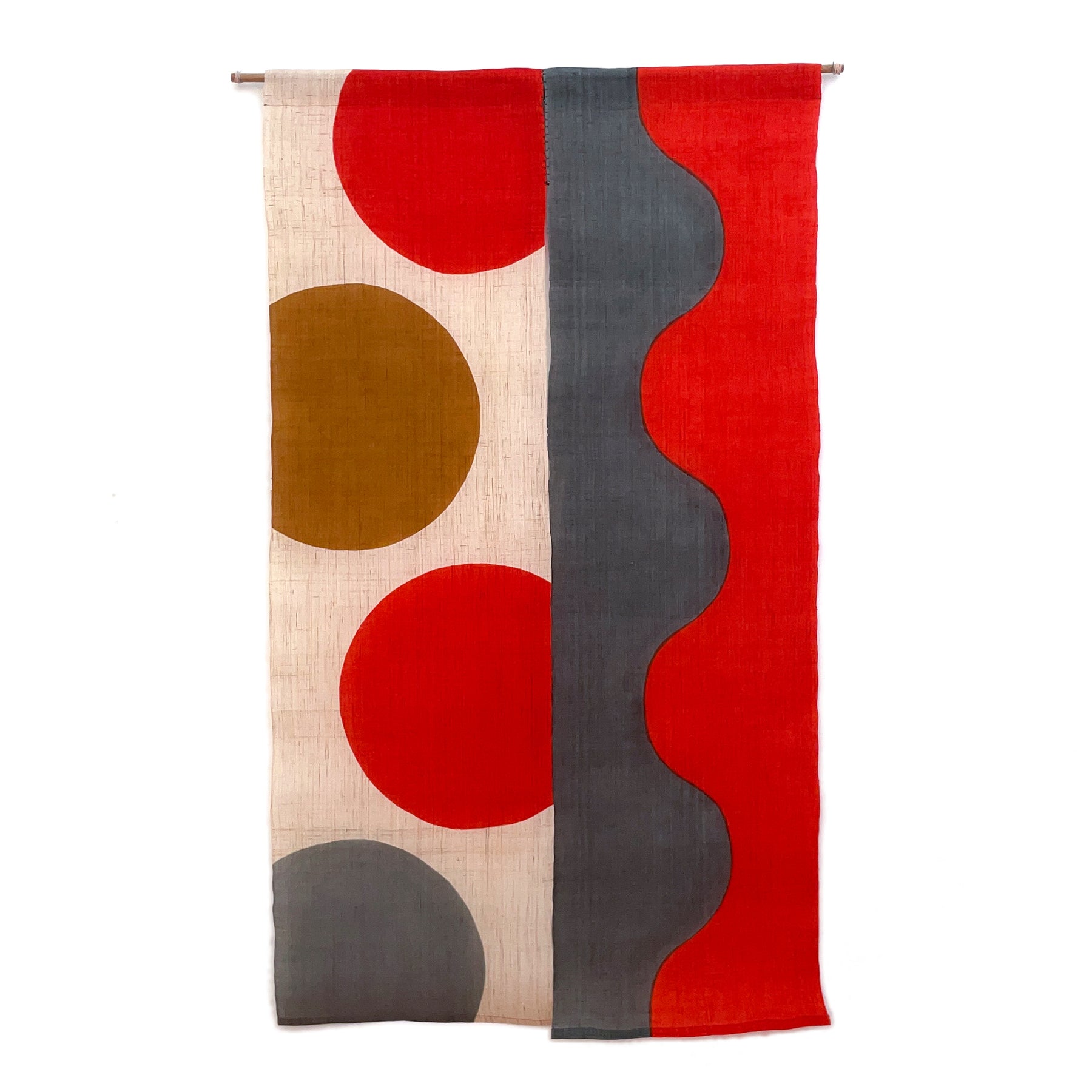 Noboriya, Noren Door Curtain, Nami-Nami Brown, Decorative,