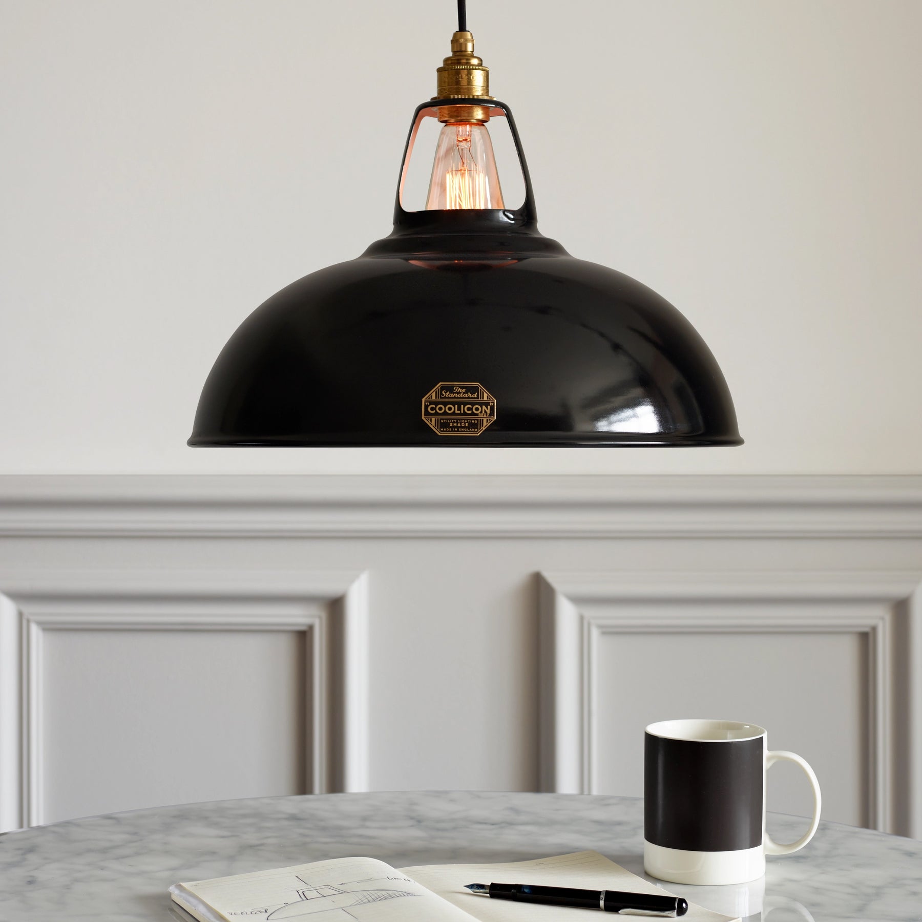 Coolicon, a classic British lighting brand known for its industrial-style pendant lights, combining retro charm with modern craftsmanship for a timeless and functional design.