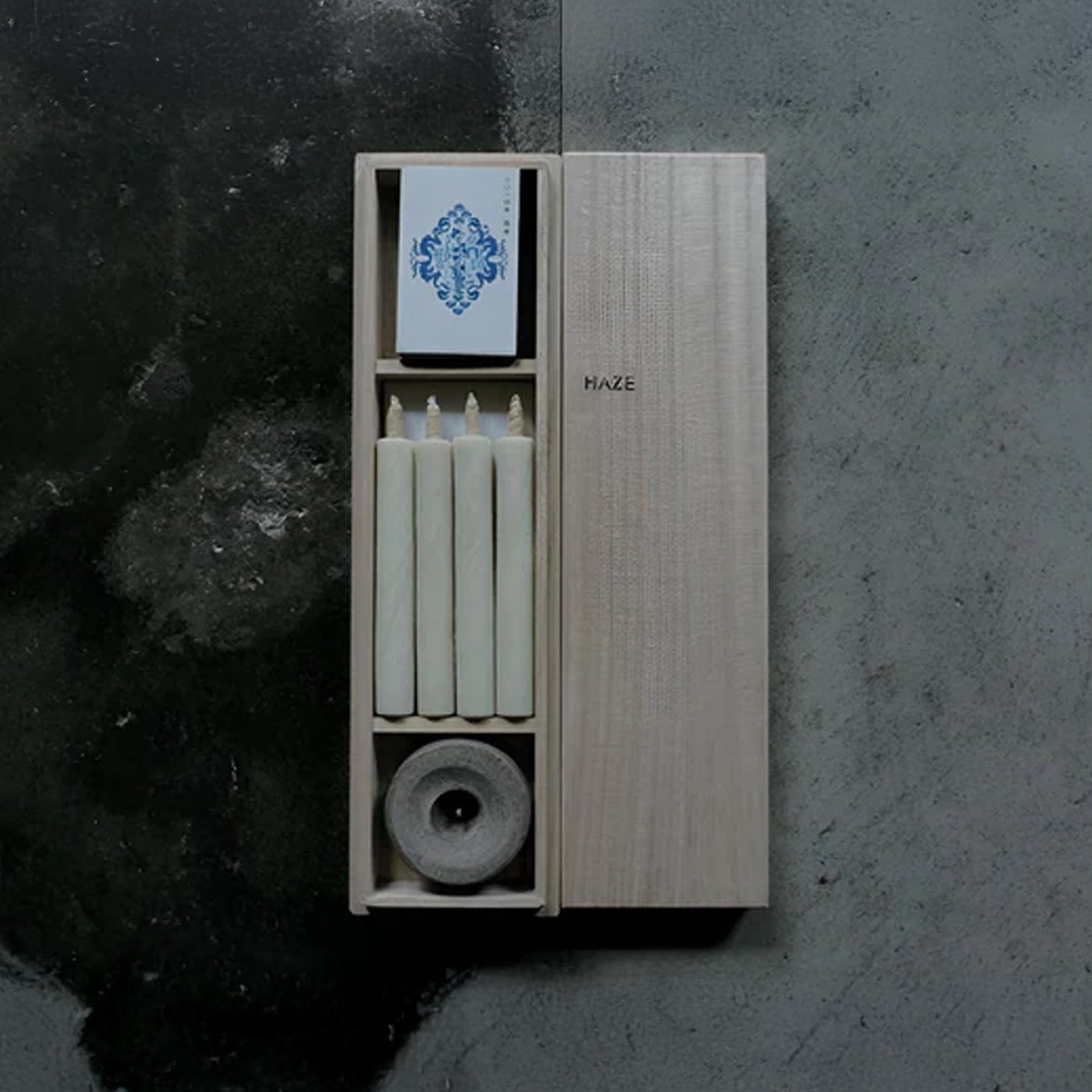 Traditional Japanese Candle Gift Set of Three in Wooden Box