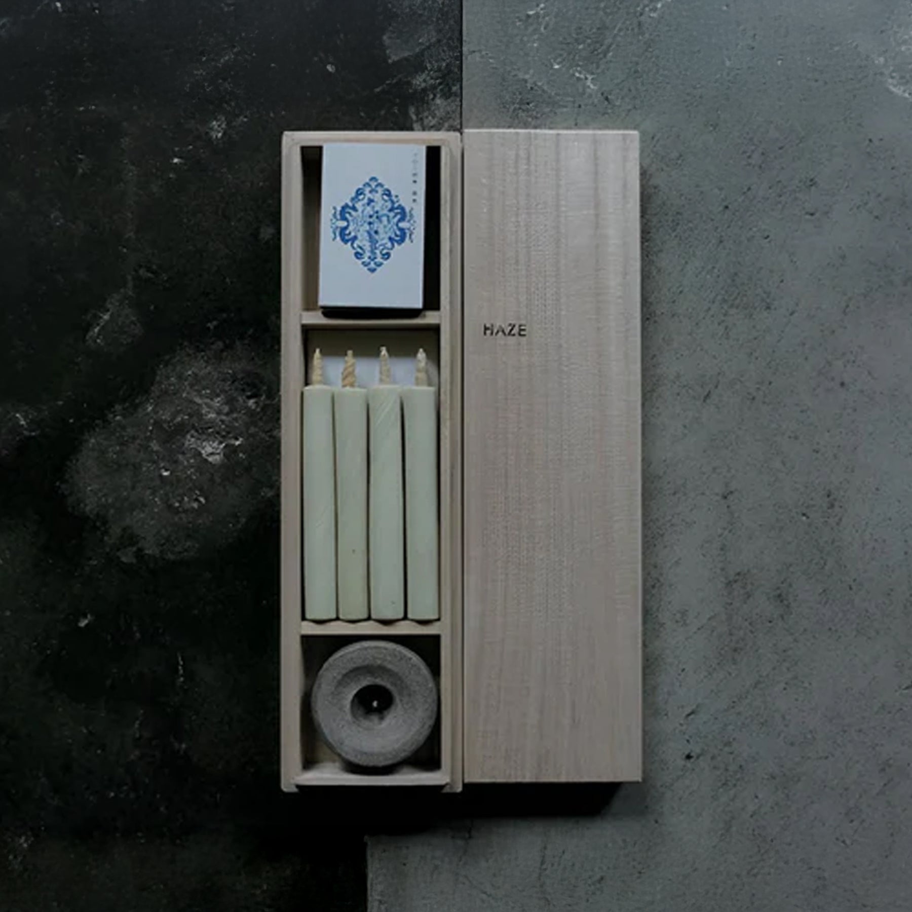 Traditional Japanese Candle Gift Set of Three in Wooden Box