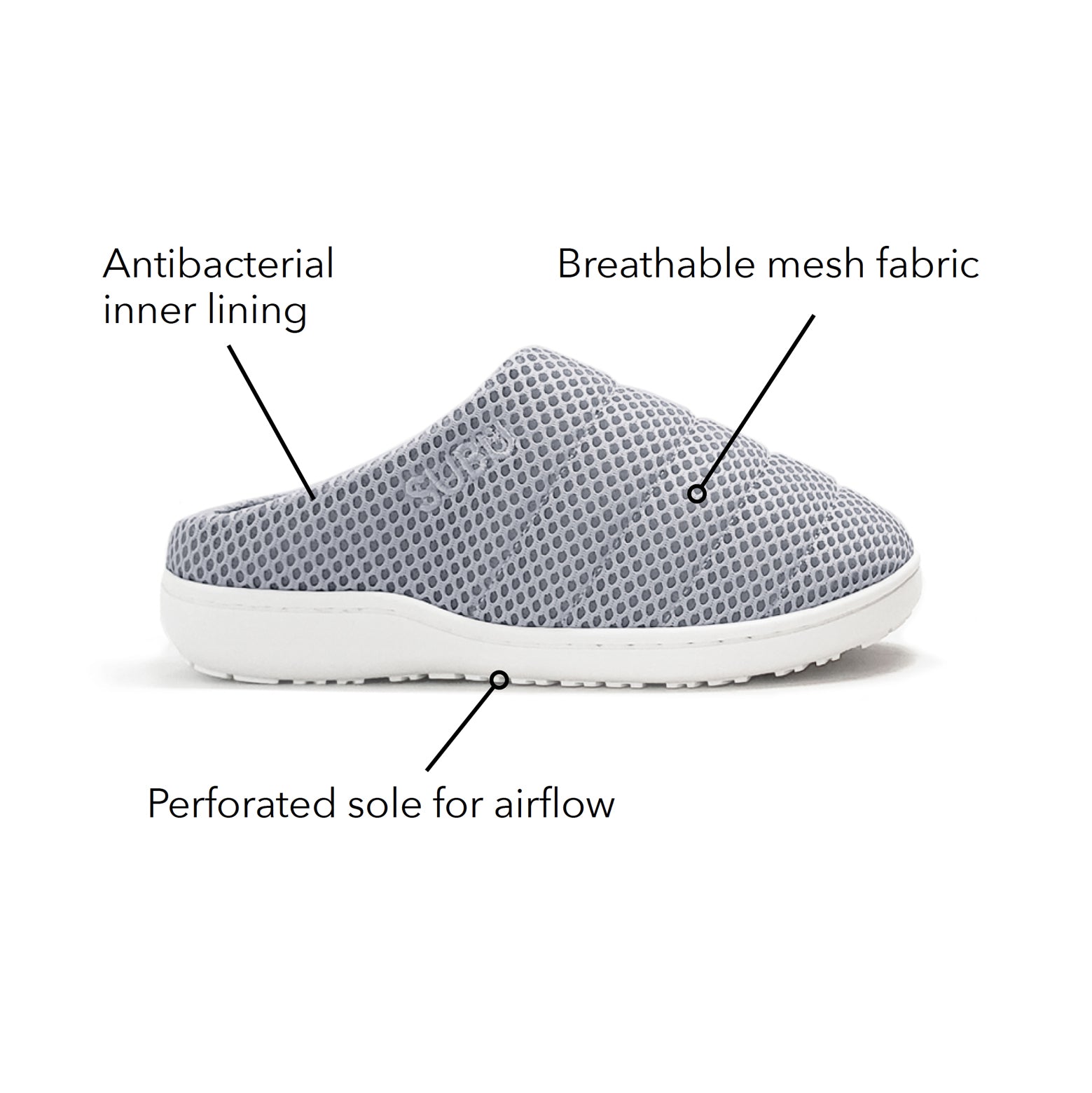 SUBU, Light Summer Slippers Grey, Size, 2, Slippers,
