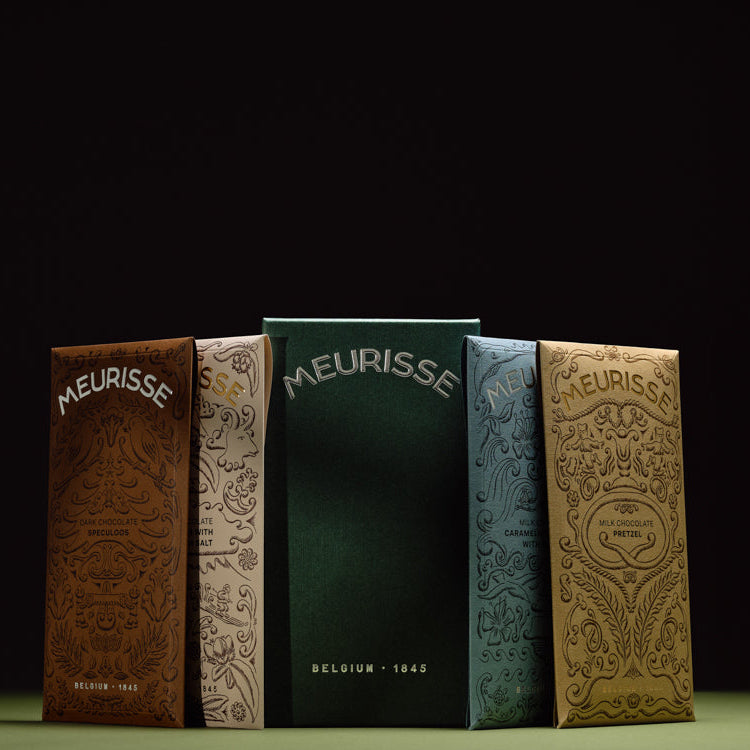 Meurisse Chocolate, a premium Belgian chocolate brand renowned for its rich, smooth textures and exquisite flavors, crafted with the finest ingredients for a luxurious chocolate experience.