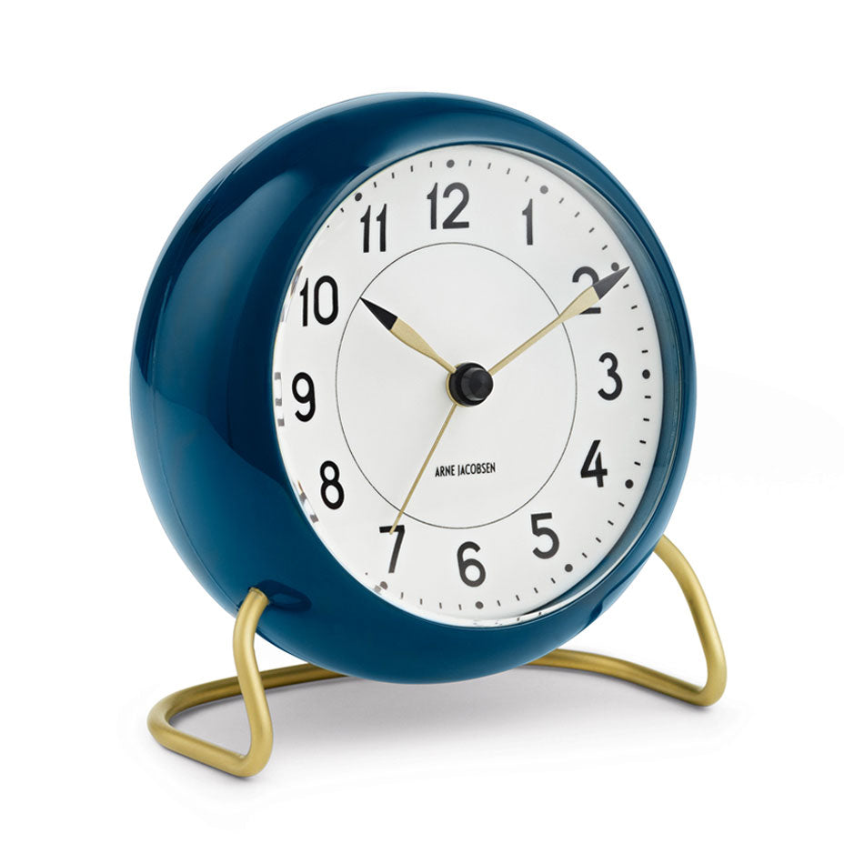 Rosendahl, Arne Jacobsen Station Alarm Clock Petrol Blue, Alarm Clock,