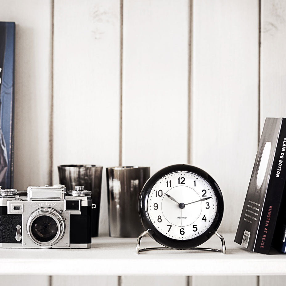 Rosendahl, Arne Jacobsen Station Alarm Clock Black, Alarm Clock,