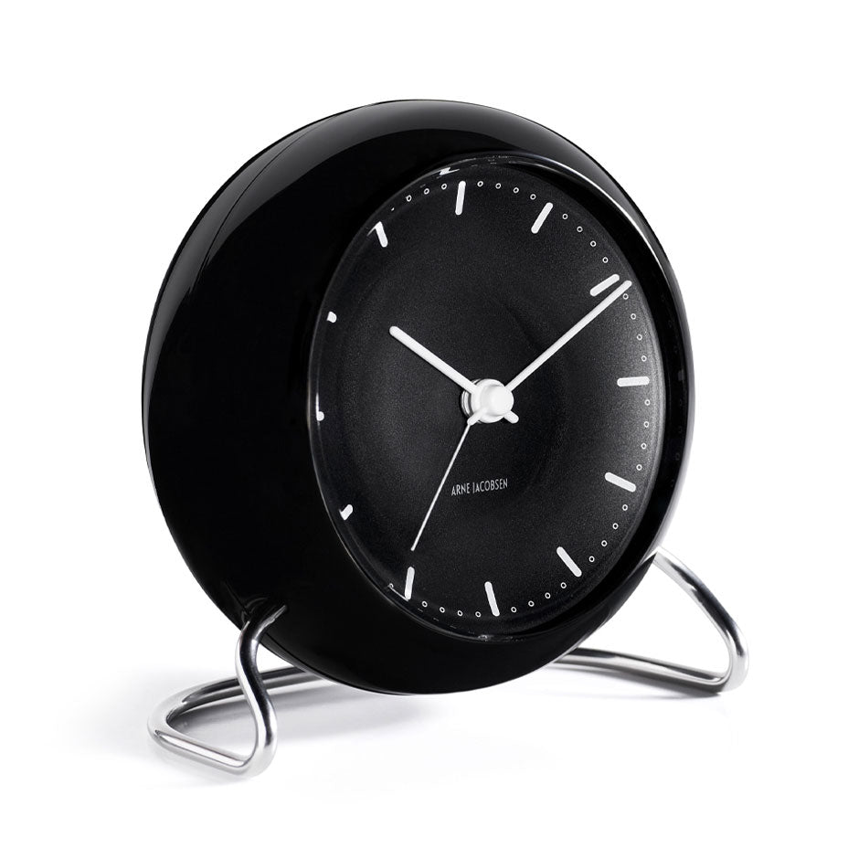 Rosendahl, Arne Jacobsen City Hall Alarm Clock Black, Alarm Clock,