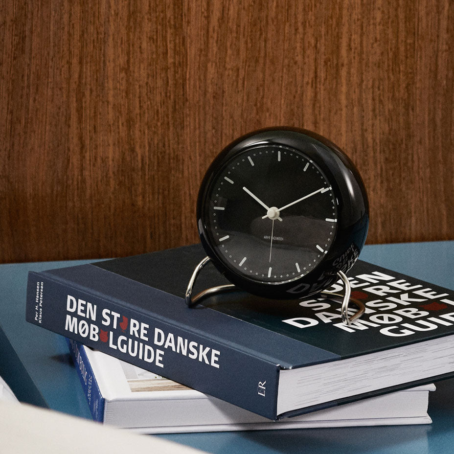 Rosendahl, Arne Jacobsen City Hall Alarm Clock Black, Alarm Clock,
