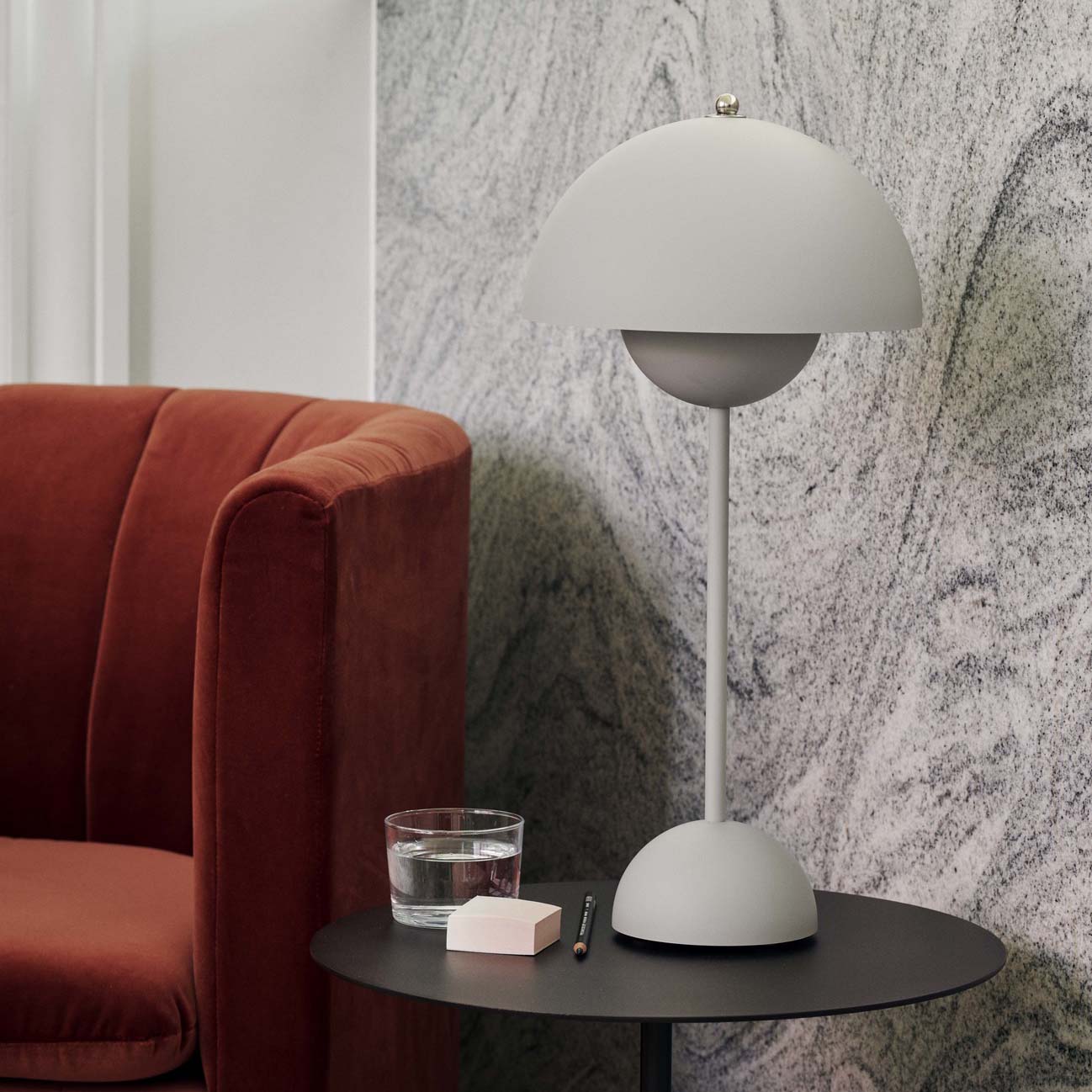 &Tradition, Flowerpot Table Lamp VP3, Matte White, Table / Task,  Verner Panton