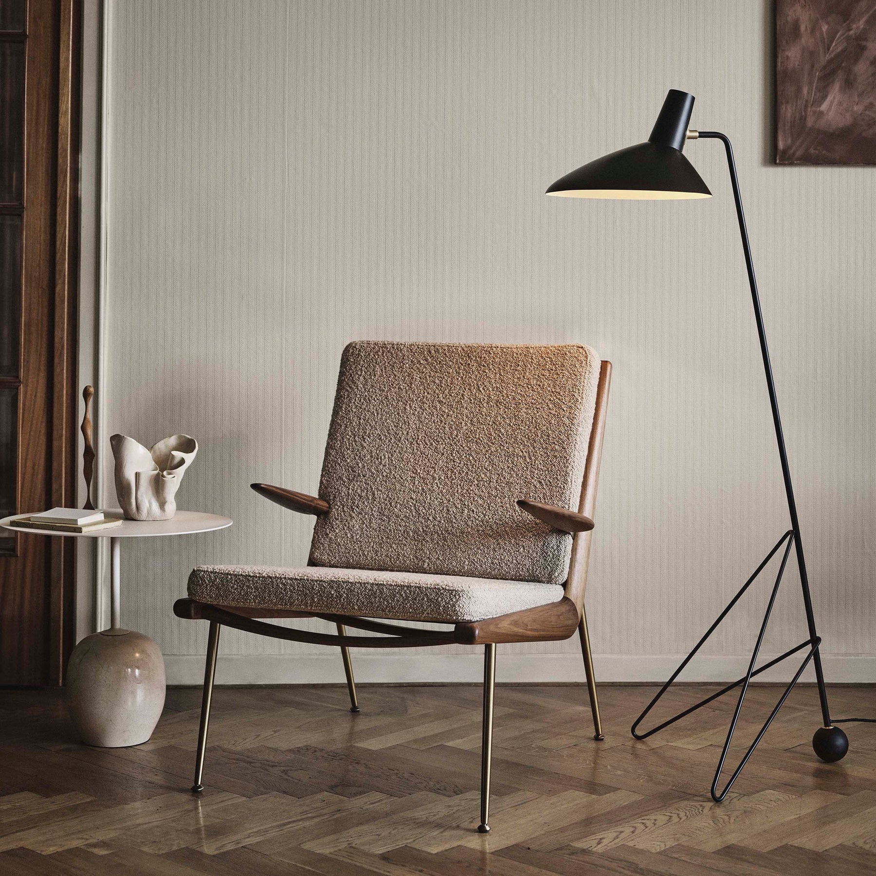&Tradition, Tripod Floor Lamp HM8, Black with brass, Floor,