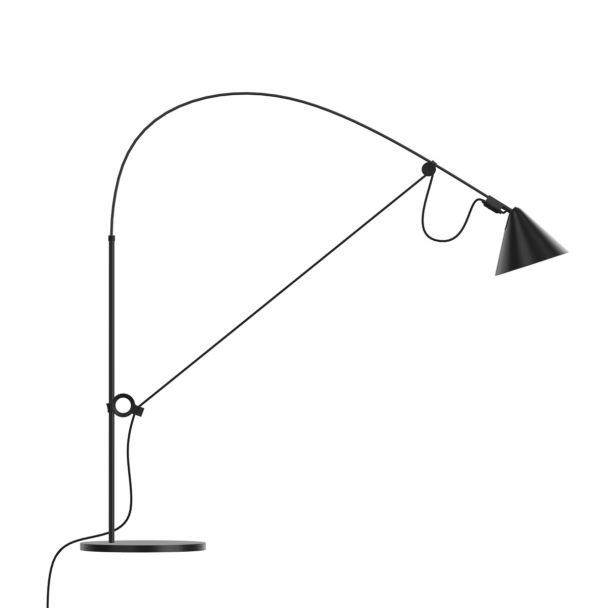 Midgard, Ayno Table Lamp Black, black cord, Table / Task, Stefan Diez,