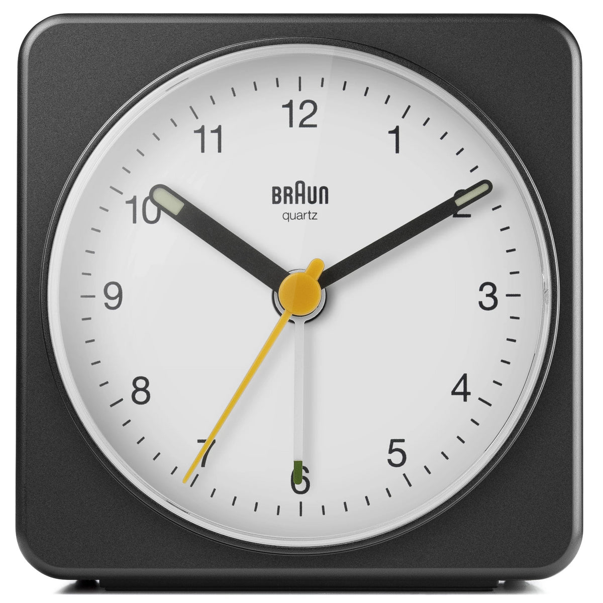 Braun, Large Travel Alarm Clock BC03, White Dial / Black Case, Alarm Clock,