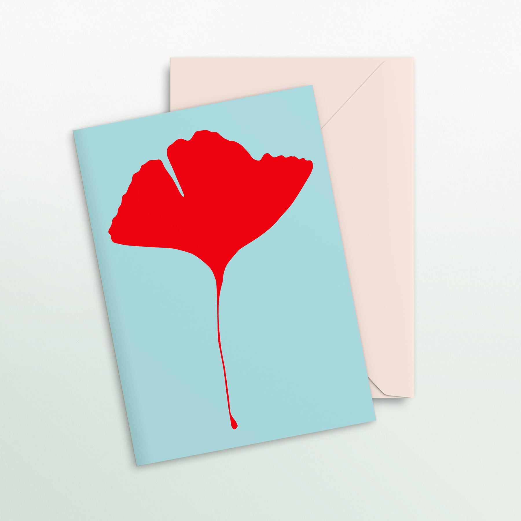 Common Modern, Ginkgo Pop Notecard, No. 2 (red/blue), Notecard,