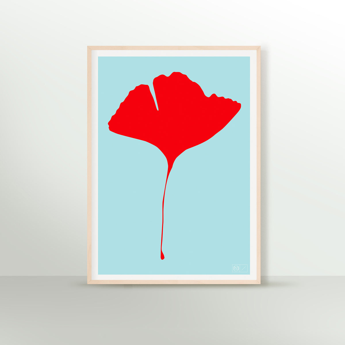 Common Modern, Ginkgo Pop Limited Edition Poster, No. 4 Ginko Pop (pink/yellow) small, Decorative,