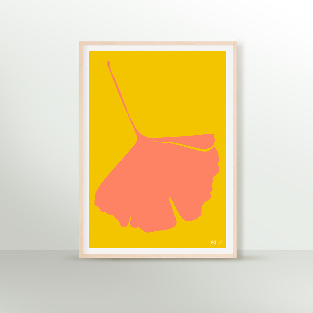 Common Modern, Ginkgo Pop Limited Edition Poster, No. 5 Ginko Pop (pink/red) small, Decorative,
