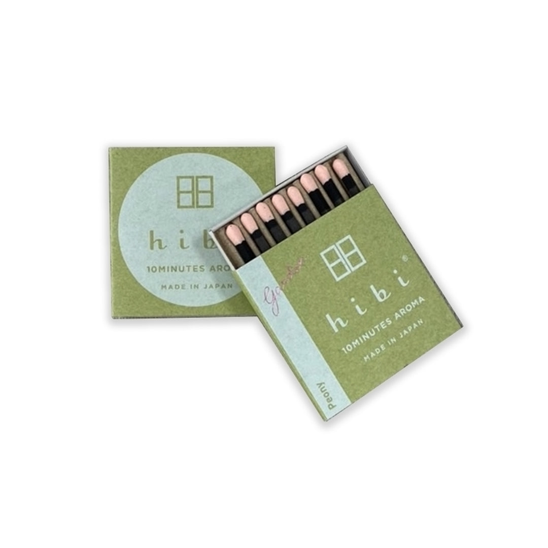 Hibi Incense Matches, a unique and convenient incense product where each matchstick ignites into a calming, aromatic incense, offering a soothing experience in a compact form.