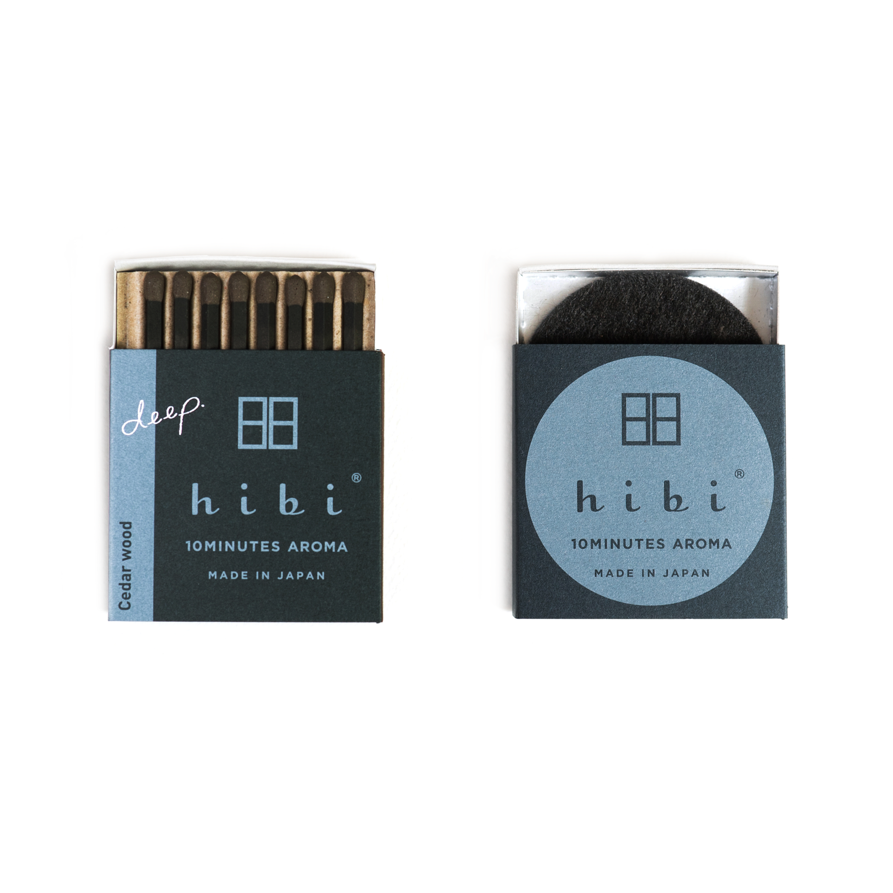 Hibi Incense Matches, a unique and convenient incense product where each matchstick ignites into a calming, aromatic incense, offering a soothing experience in a compact form.