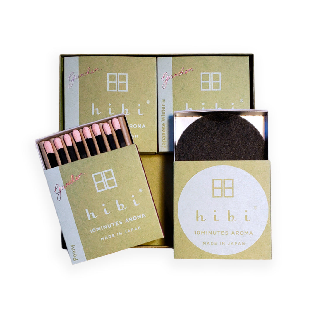 Hibi Match, Gift Box 3 Assorted Garden Fragrances, Incense,