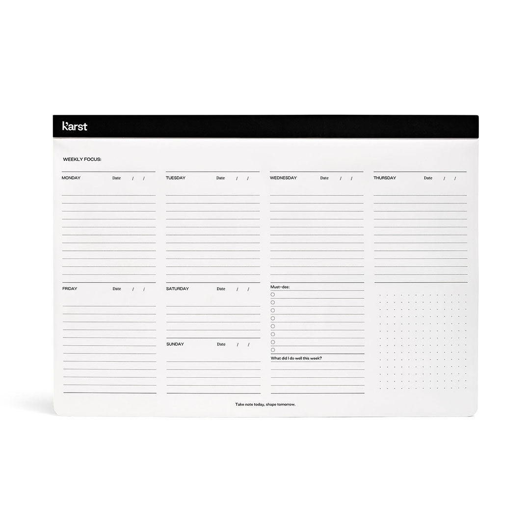 Karst, A4 Weekly Desk Pad, Notepad,