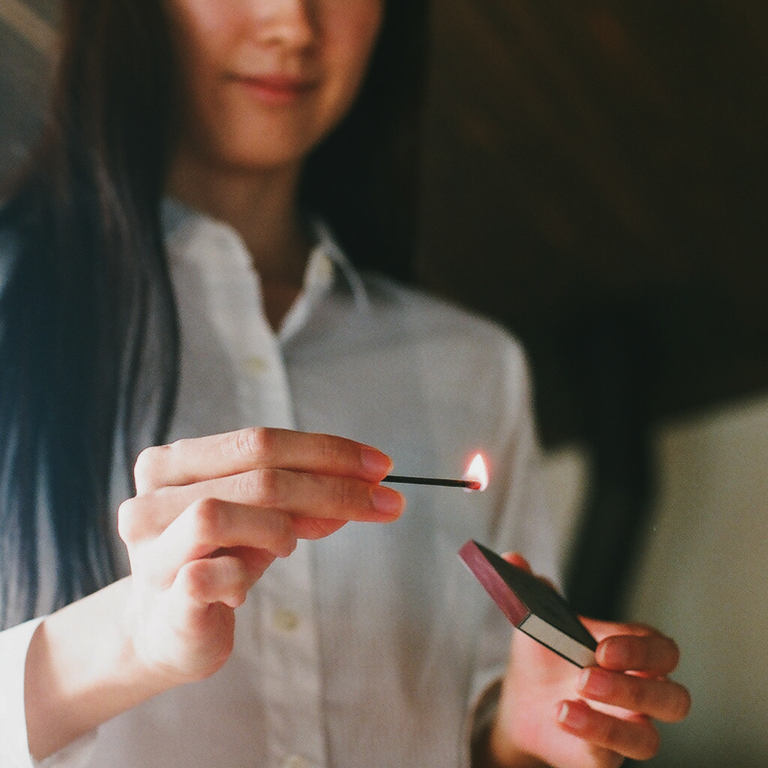 Hibi Incense Matches, a unique and convenient incense product where each matchstick ignites into a calming, aromatic incense, offering a soothing experience in a compact form.