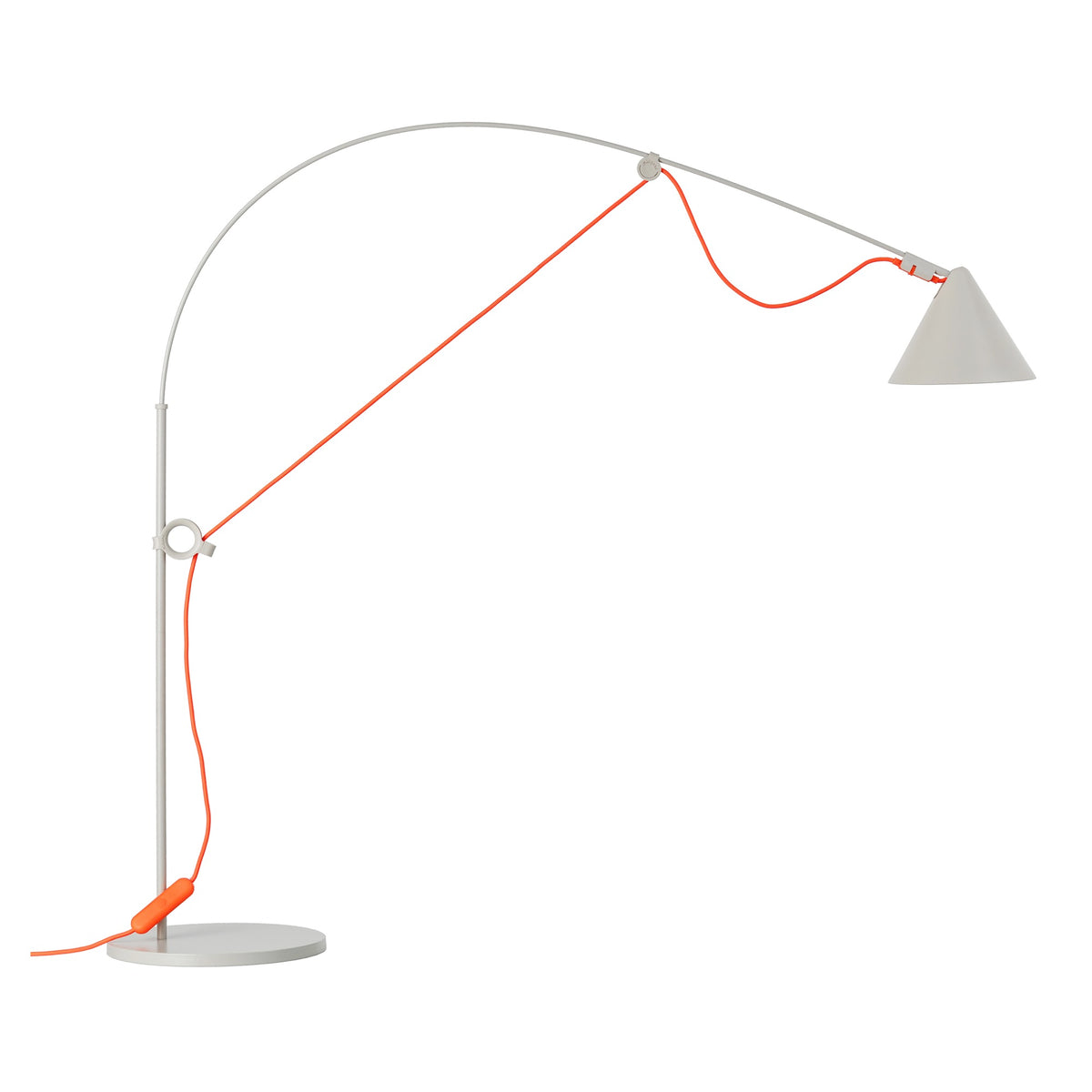 Midgard, Ayno Table Lamp Grey, neon orange cord, Table / Task, Stefan Diez,