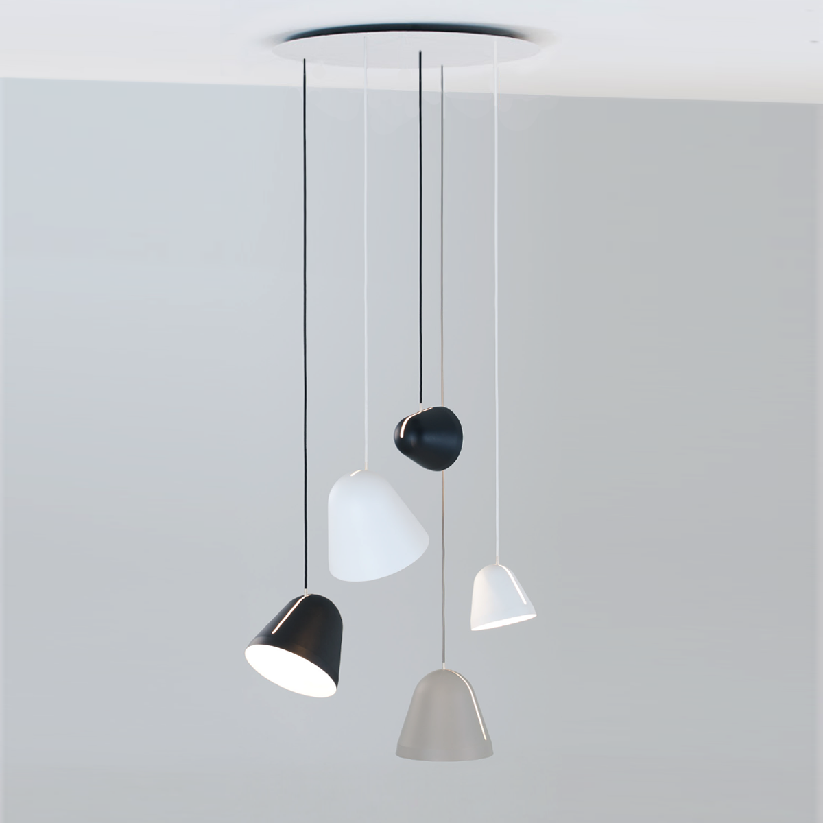 NYTA, Multiple Canopy, Multiple 3 Black, Pendant,