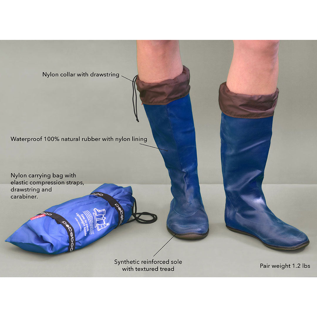 Pokeboo, Packable Rubber Rain Boots Black, Size, S, Rainboots,