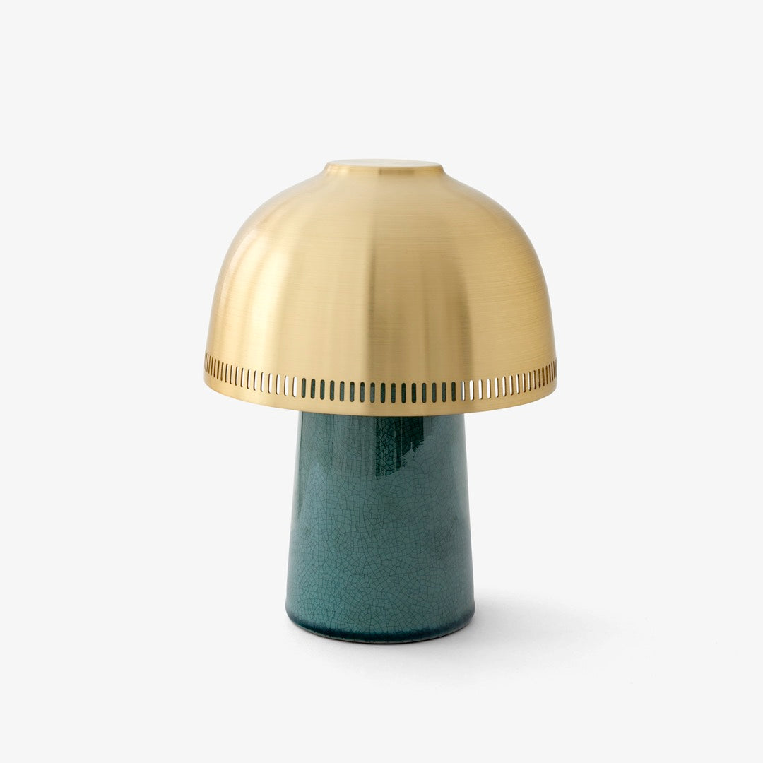 &Tradition, Raku Portable Lamp SH8, Blue Green and Brass, Table / Task, Sebastian Herkner,
