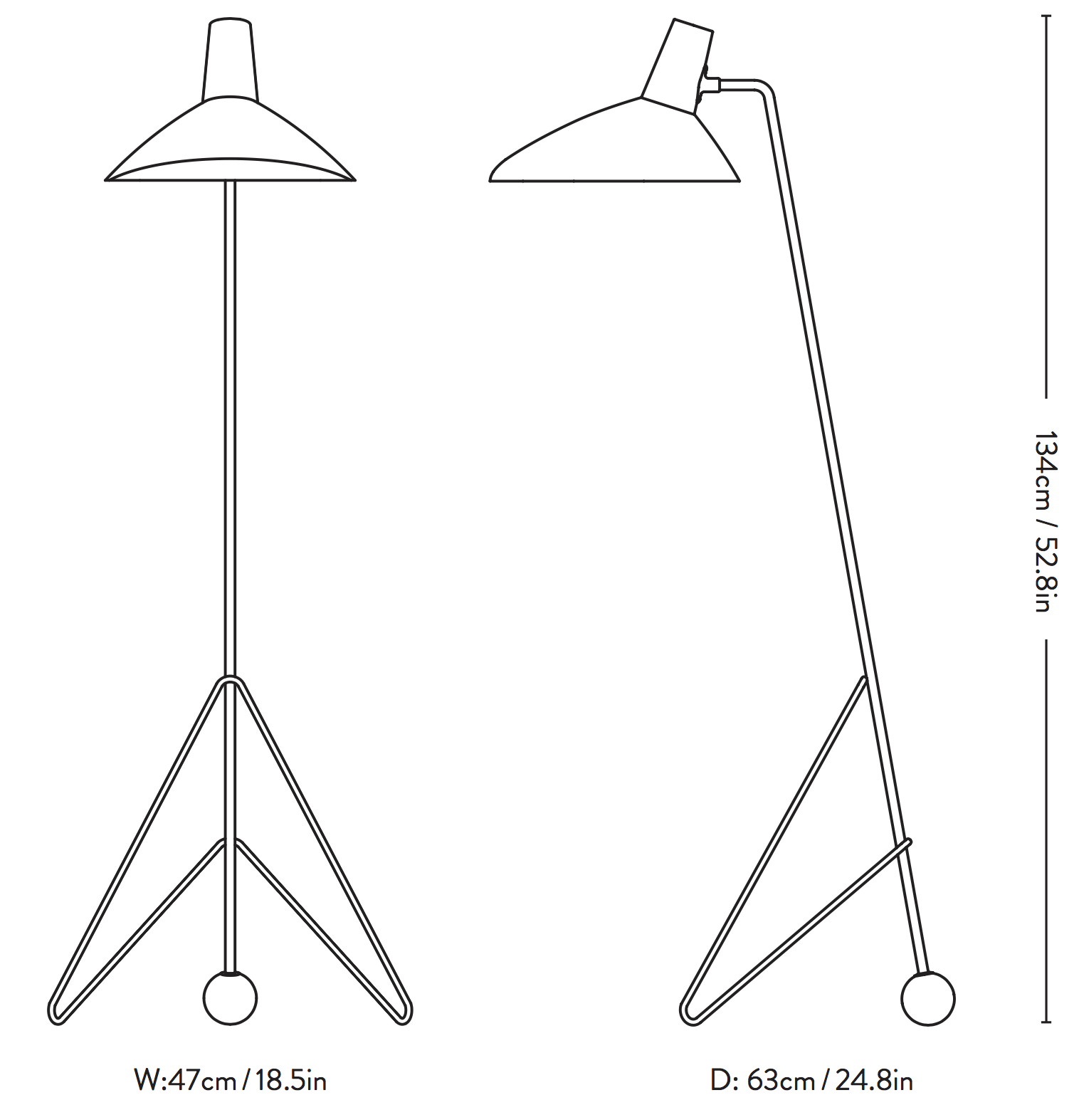 &Tradition, Tripod Floor Lamp HM8, Floor,