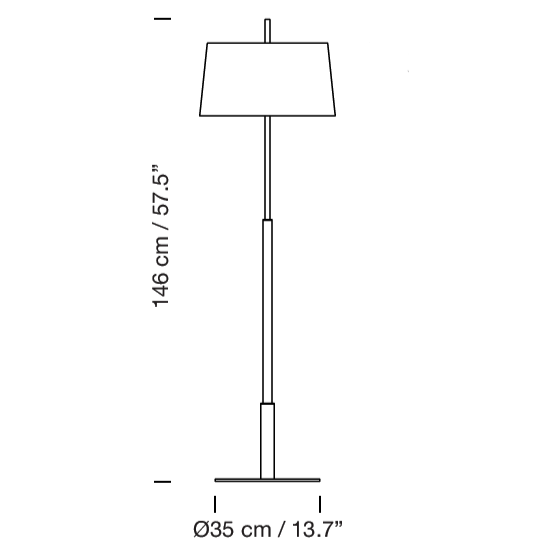 Santa & Cole, Diana Floor Structure, Stem, Lighting Parts,