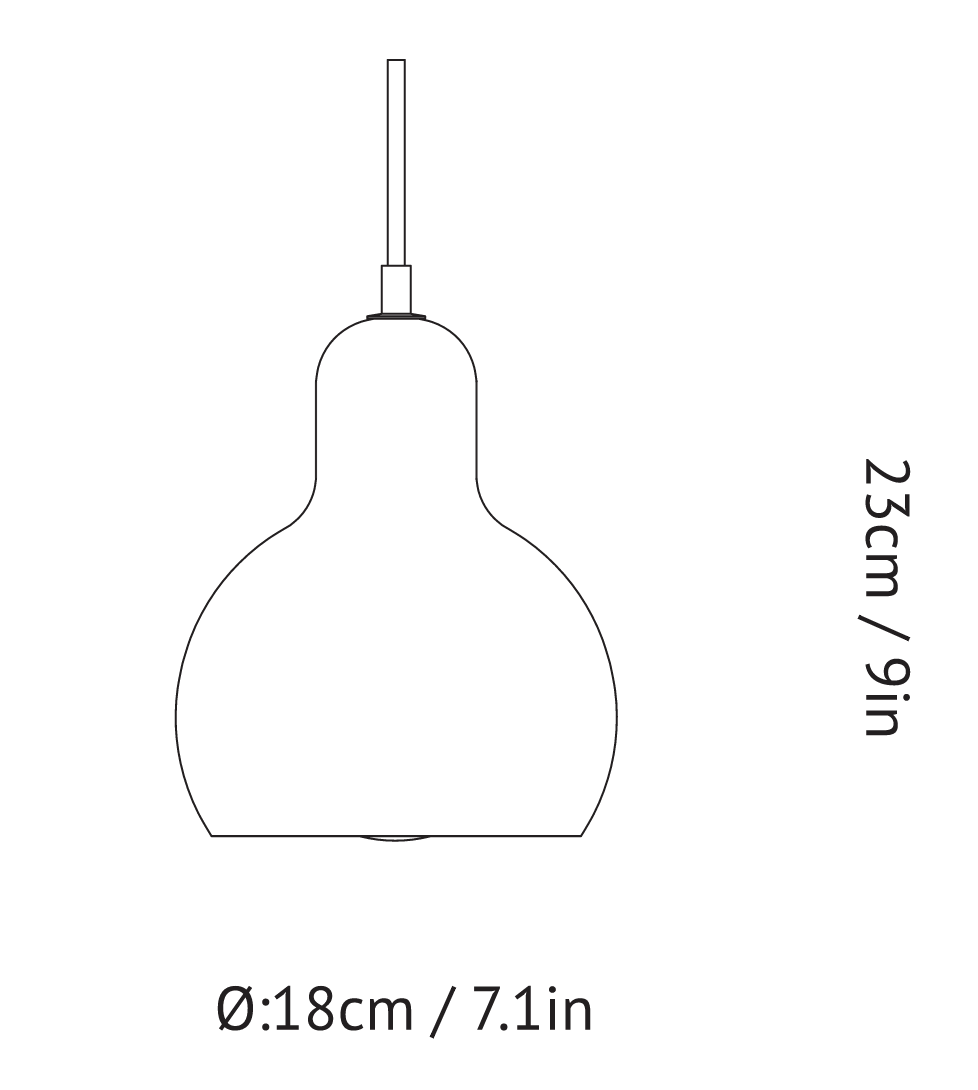 &Tradition, Mega Bulb Pendant SR2 Clear Glass, Pendant,