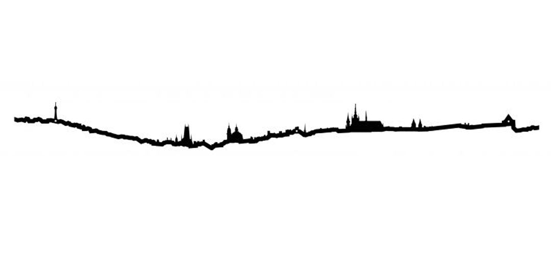 The Line, 19.5" City Skyline Silhouette, Munich, Decorative,