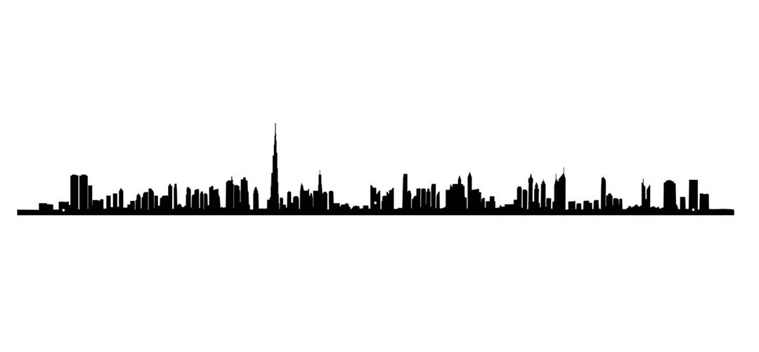 The Line, 19.5" City Skyline Silhouette, Hong Kong, Decorative,