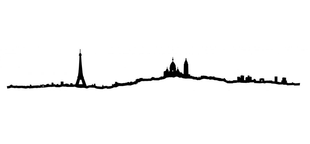 The Line, 19.5" City Skyline Silhouette, Paris, Decorative,