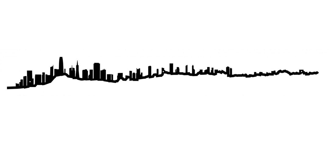 The Line, 19.5" City Skyline Silhouette, Rome, Decorative,