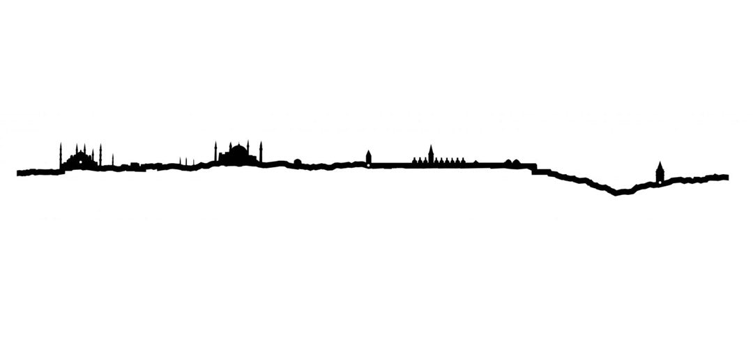 The Line, 19.5" City Skyline Silhouette, Lisbon, Decorative,