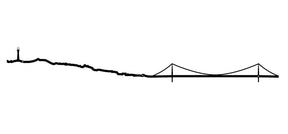 The Line, 19.5" City Skyline Silhouette, San Francisco view 1 (Financial district), Decorative,