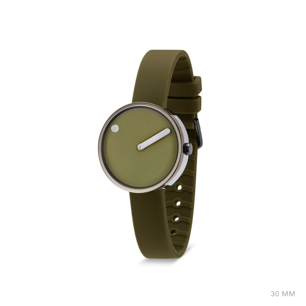 Picto, 30mm Khaki / Polished Grey, Analog Watch,