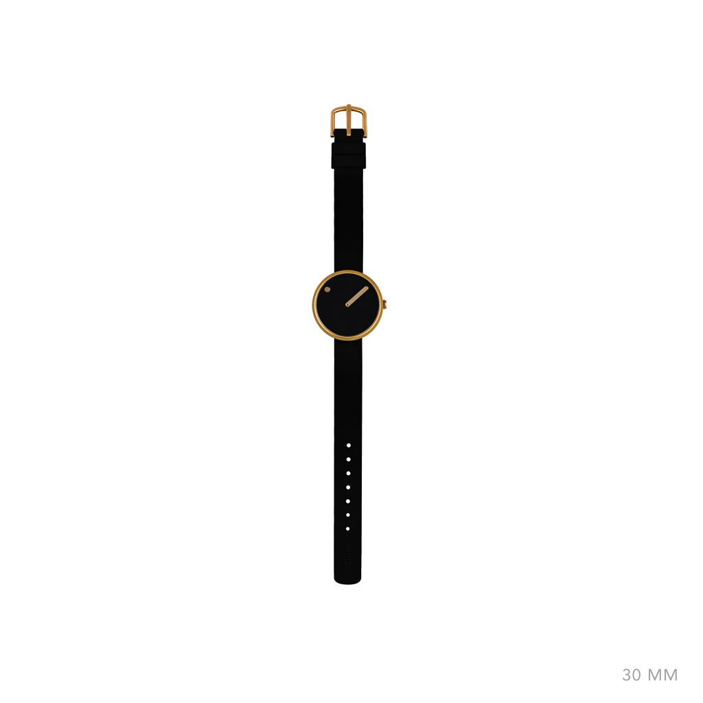 Picto, Picto 30mm black, gold, Analog Watch,