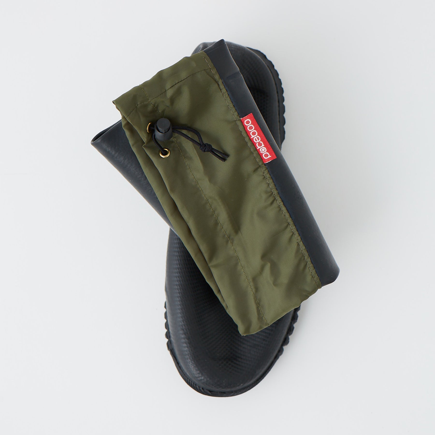 Packable Rubber Rain Boots - Rugged Sole - Black