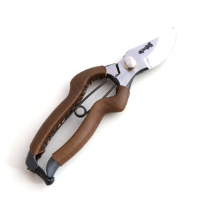 T13-O Pruning Shears, Asymmetrical - Olive Leather Grip