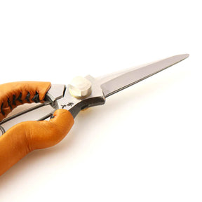 T27-C Pruning Snips, Asymmetrical - Camel Leather Grip