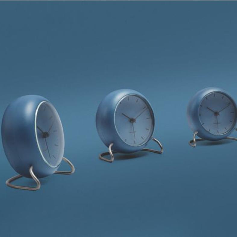 Rosendahl, Arne Jacobsen City Hall Alarm Clock Stone Blue, Alarm Clock,