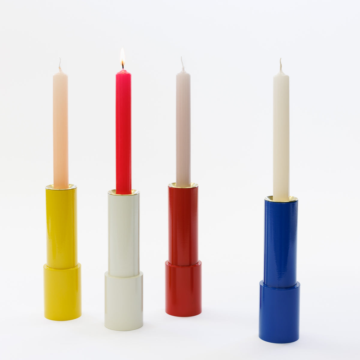 Sophie Tauber-Arp Wooden Candlestick, an artistic and minimalist design inspired by the work of Swiss artist Sophie Tauber-Arp, featuring smooth, geometric shapes and crafted from high-quality wood for an elegant, timeless look.