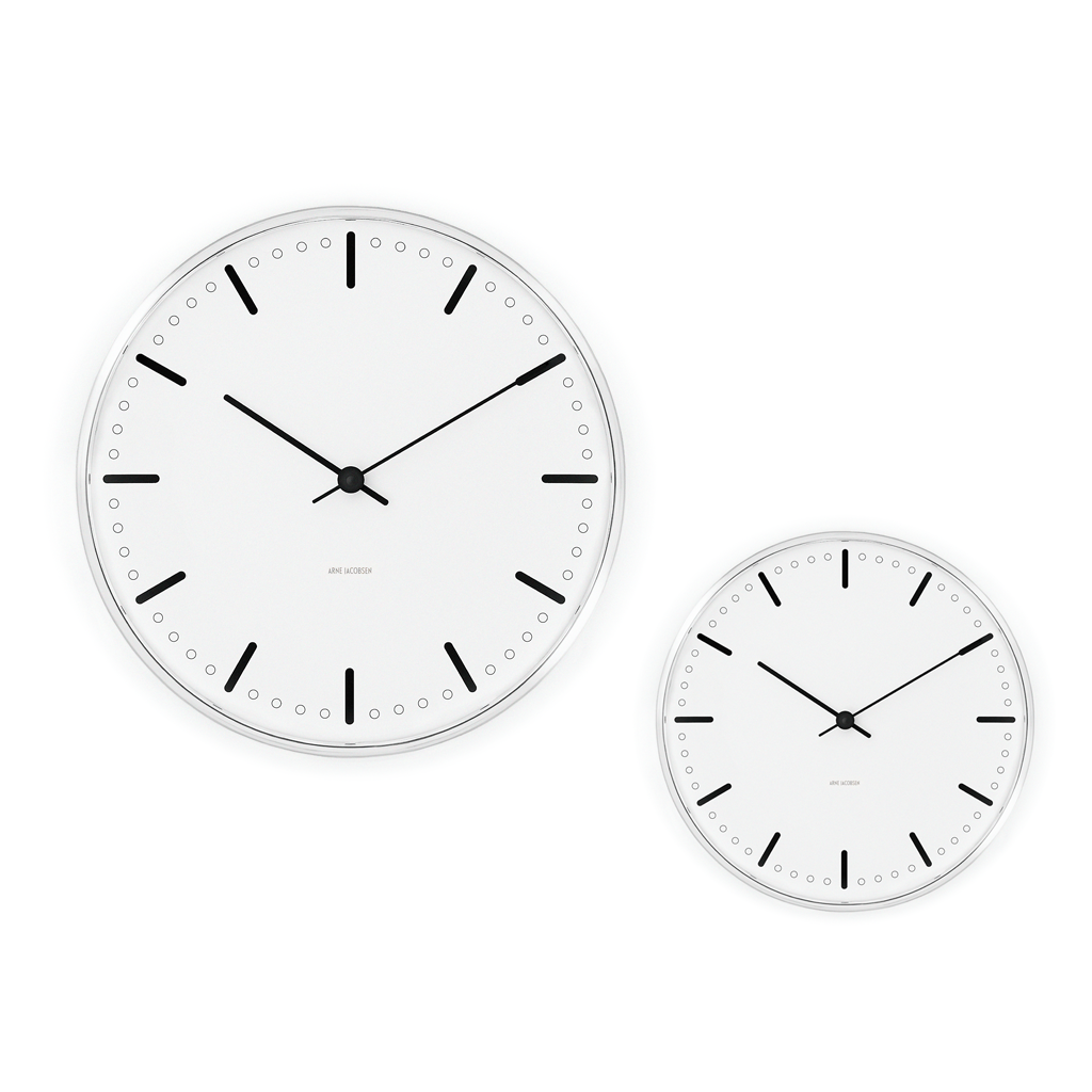 Rosendahl, Arne Jacobsen City Hall Wall Clock, Size, 11.4 in dia., Wall Clock, Arne Jacobsen,