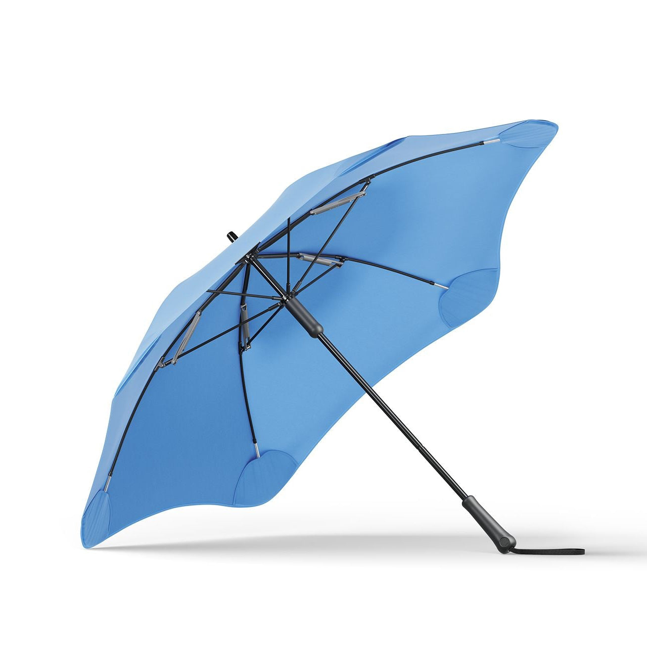 Sky blue umbrella on a white background