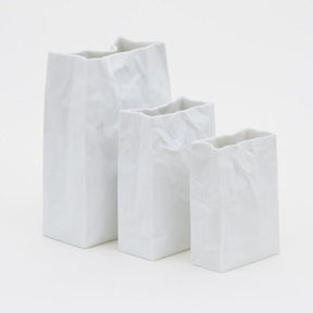 Crinkle Vase White